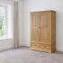 Francis Solid Oak Large Wardrobe with 2 Drawers